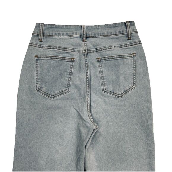 Ettelo High Rise Trouser Jeans 4 (26x28) Blue Light Wash Denim Stretch Womens - Picture 8 of 9